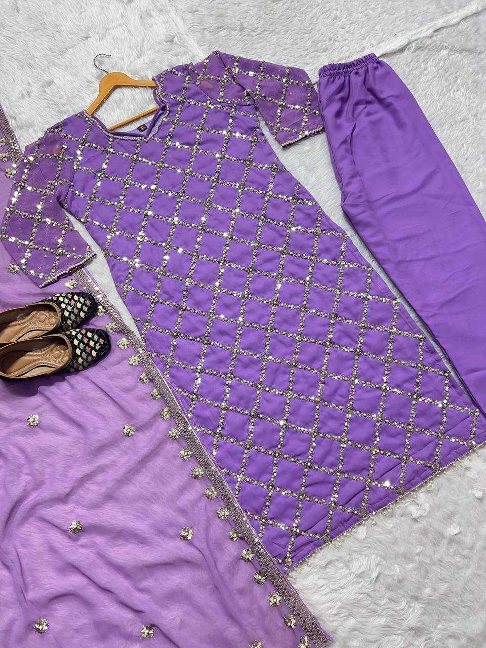 Ynf Faux Georgette KESH528 409 Suits & Dresses Wedding Collections Festive Collections Wholesale Embroidery Suits Georgette Suit Handwork Suits Manufacturer