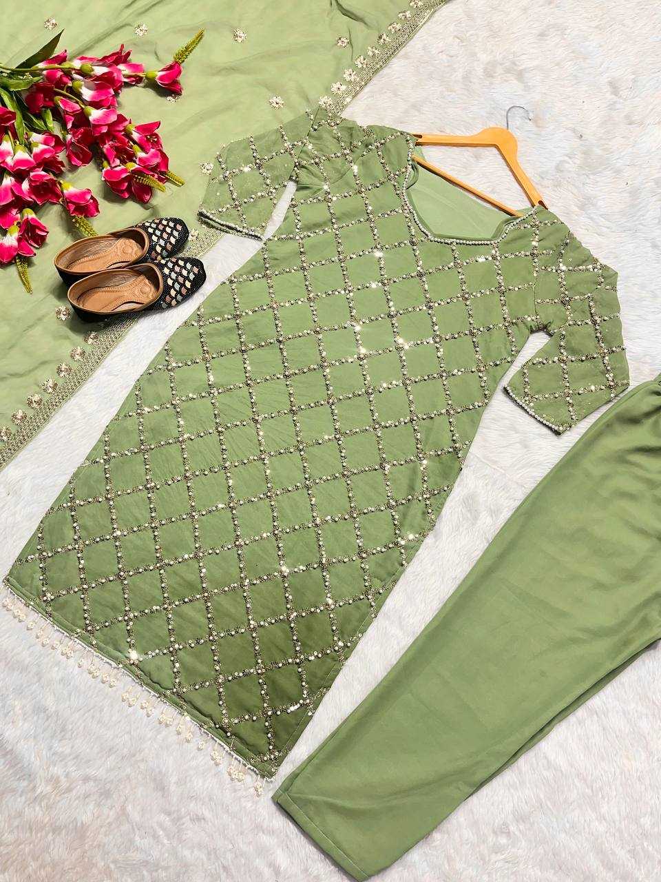 Ynf Faux Georgette KESH528 409 Suits & Dresses Wedding Collections Festive Collections Wholesale Embroidery Suits Georgette Suit Handwork Suits Manufacturer