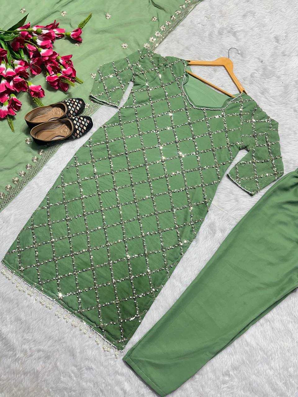 Ynf Faux Georgette KESH528 409 Suits & Dresses Wedding Collections Festive Collections Wholesale Embroidery Suits Georgette Suit Handwork Suits Manufacturer