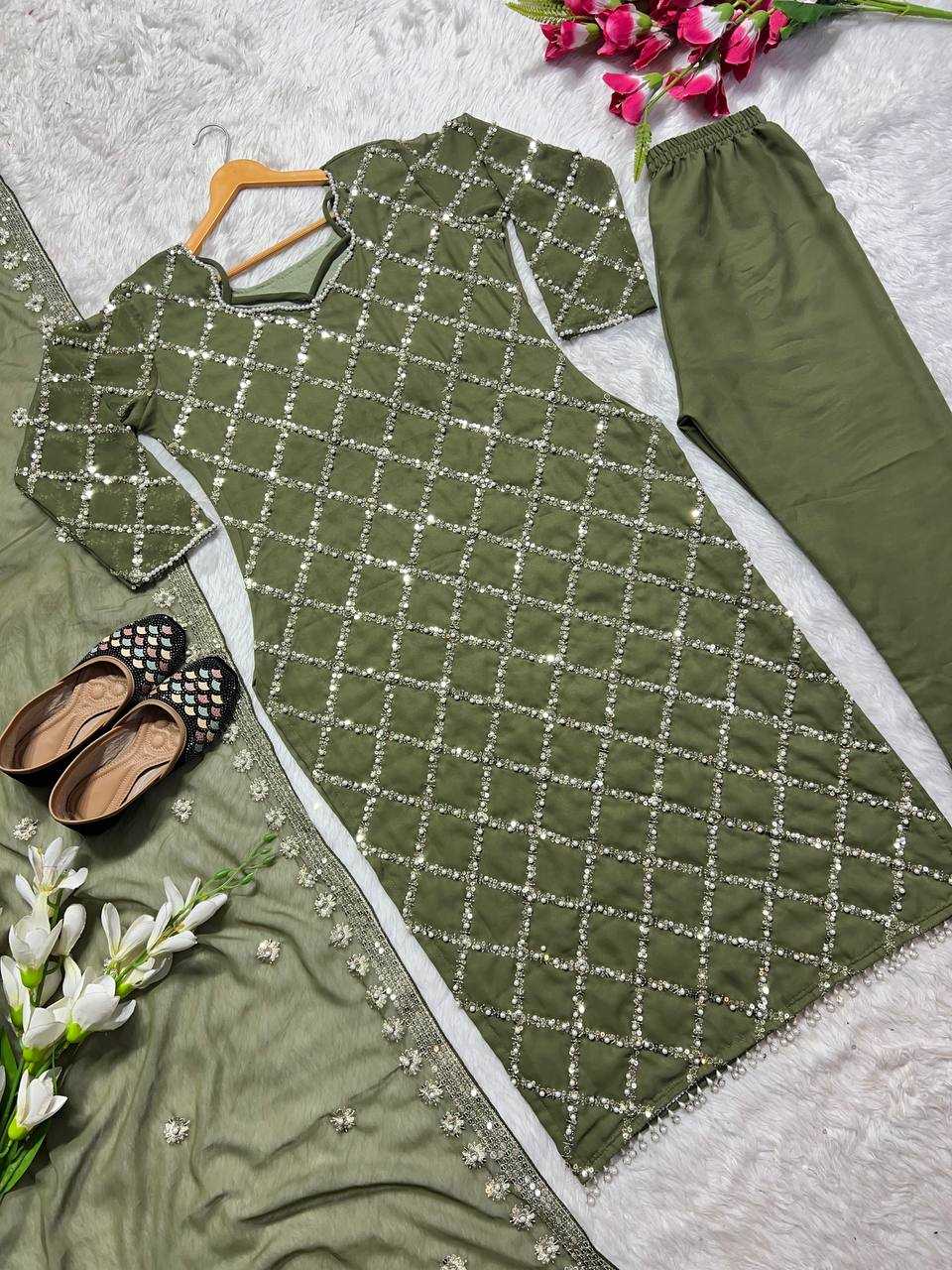 Ynf Faux Georgette KESH528 409 Suits & Dresses Wedding Collections Festive Collections Wholesale Embroidery Suits Georgette Suit Handwork Suits Manufacturer