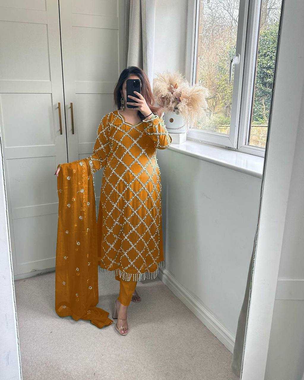 Ynf Faux Georgette KESH528 409 Suits & Dresses Wedding Collections Festive Collections Wholesale Embroidery Suits Georgette Suit Handwork Suits Manufacturer
