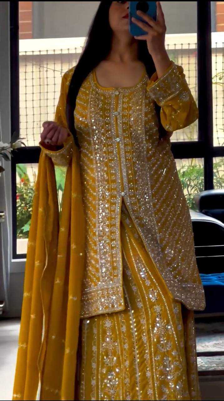 Ynf Faux Georgette KESH528 449 Suits & Dresses Wedding Collections Festive Collections Wholesale Sharara Salwar Suits Embroidery Suits Wedding Outfits Manufacturer