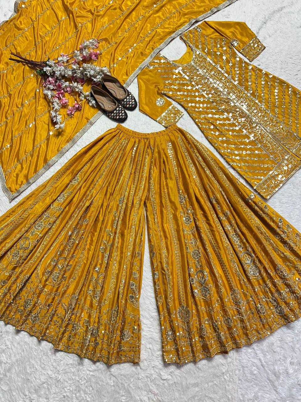 Ynf Faux Georgette KESH528 449 Suits & Dresses Wedding Collections Festive Collections Wholesale Sharara Salwar Suits Embroidery Suits Wedding Outfits Manufacturer