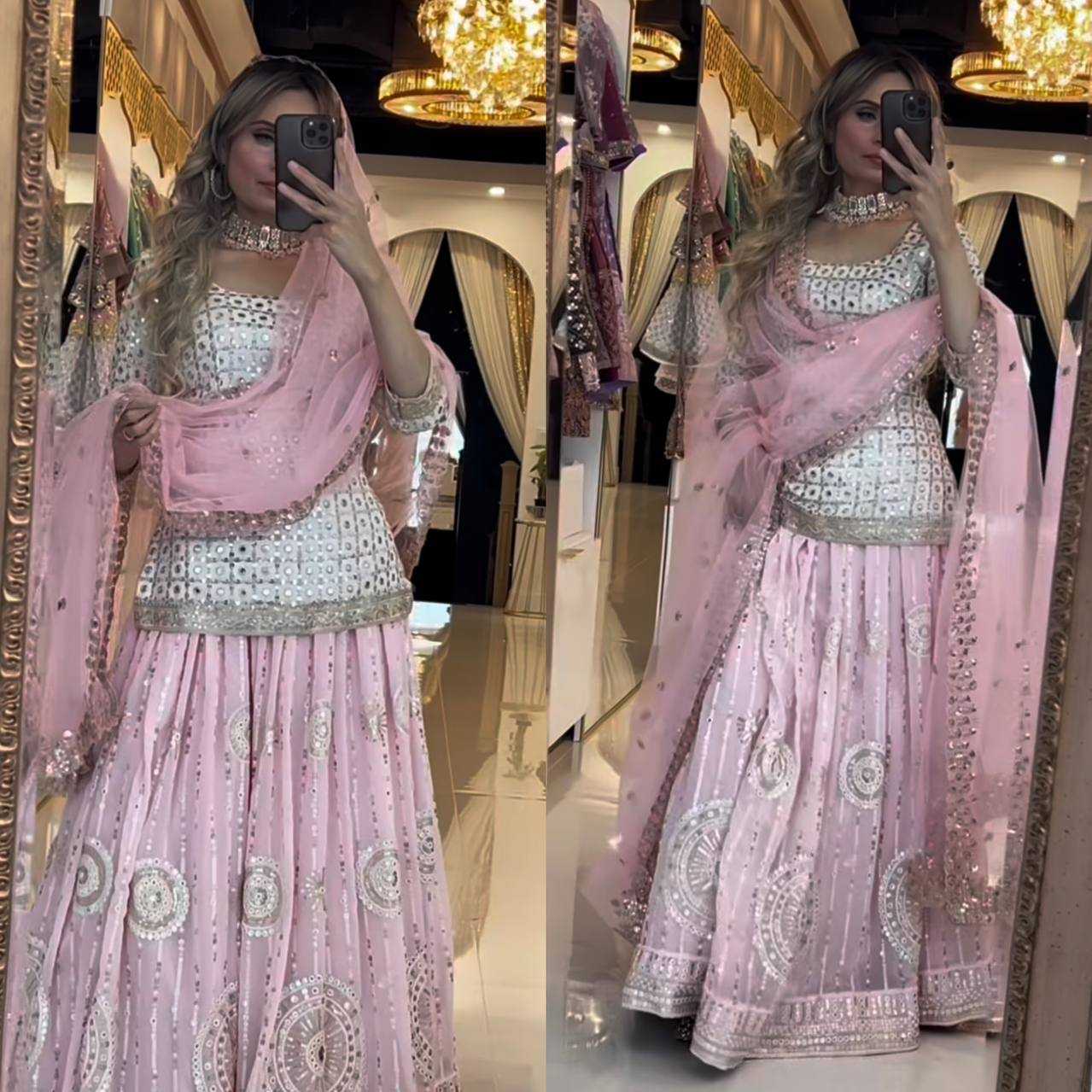 Ynf Faux Georgette KESH528 462 Lehengas Wedding Collections Festive Collections Wholesale Embroidered Lehenga Georgette Lehenga Zari Work Lehenga Manufacturer
