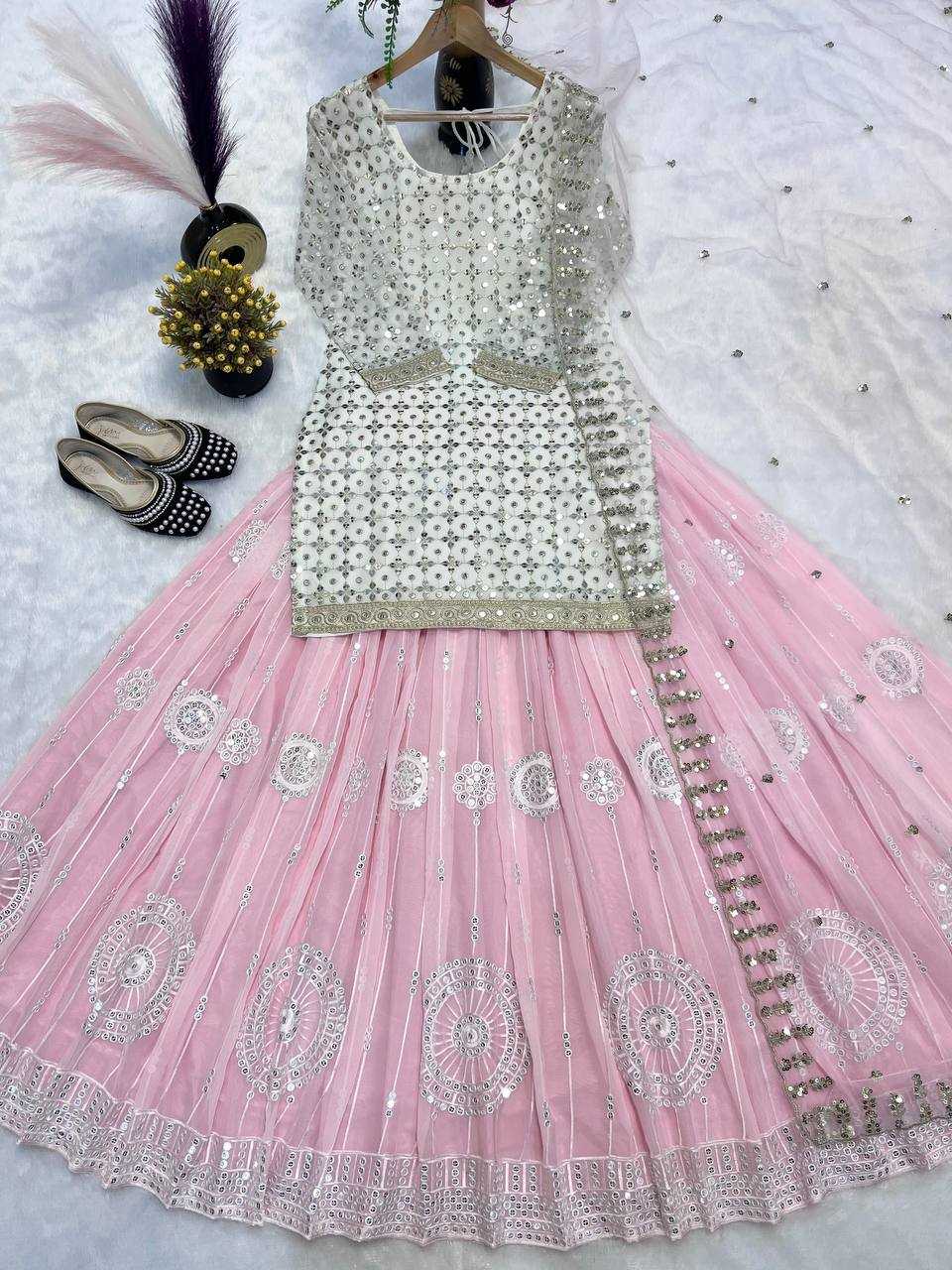 Ynf Faux Georgette KESH528 462 Lehengas Wedding Collections Festive Collections Wholesale Embroidered Lehenga Georgette Lehenga Zari Work Lehenga Manufacturer