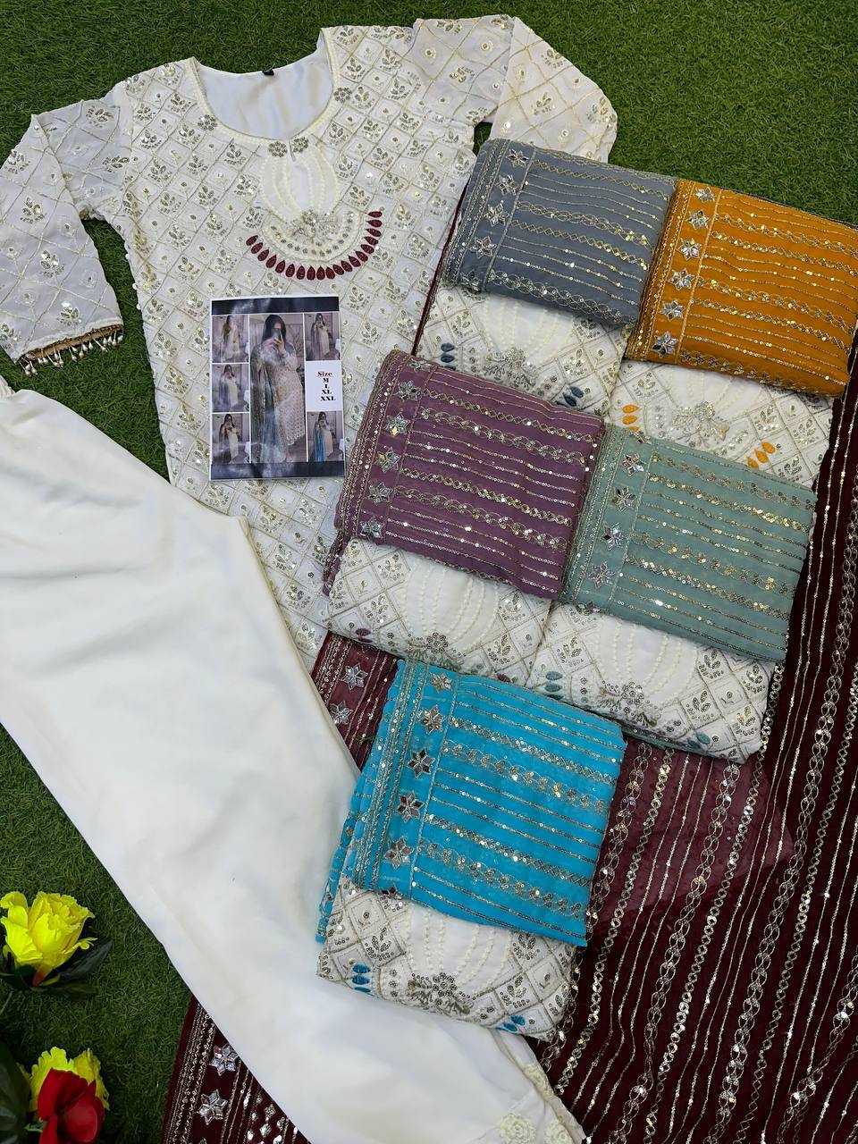 Ynf Faux Georgette KESH533 1345 Suits & Dresses Plus Size Collections Wholesale Ladies Suits Embroidery Suits Party wear suits Wedding Suits Manufacturer