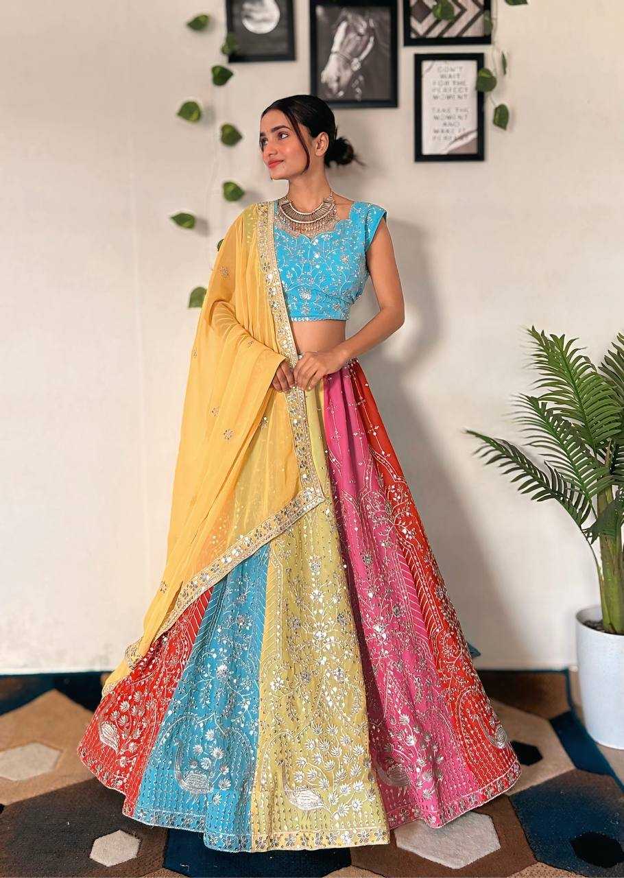 Ynf Faux Georgette KESH533 5010 Lehengas Wholesale Fancy Lehenga Embroidered Lehenga Lehenga For Haldi Sequins Lehenga Manufacturer