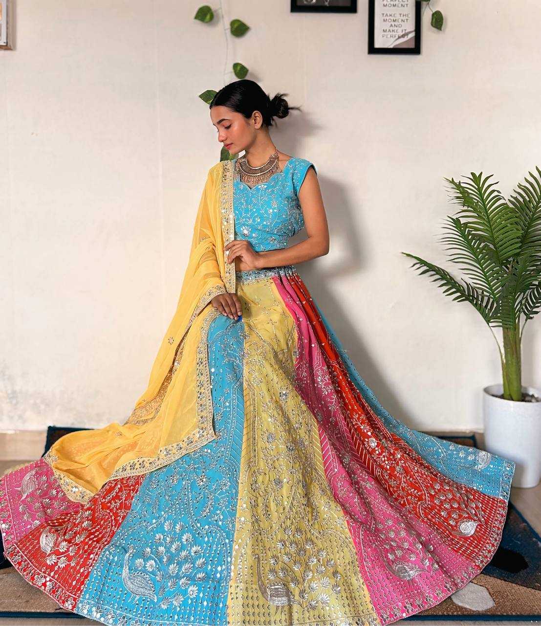 Ynf Faux Georgette KESH533 5010 Lehengas Wholesale Fancy Lehenga Embroidered Lehenga Lehenga For Haldi Sequins Lehenga Manufacturer