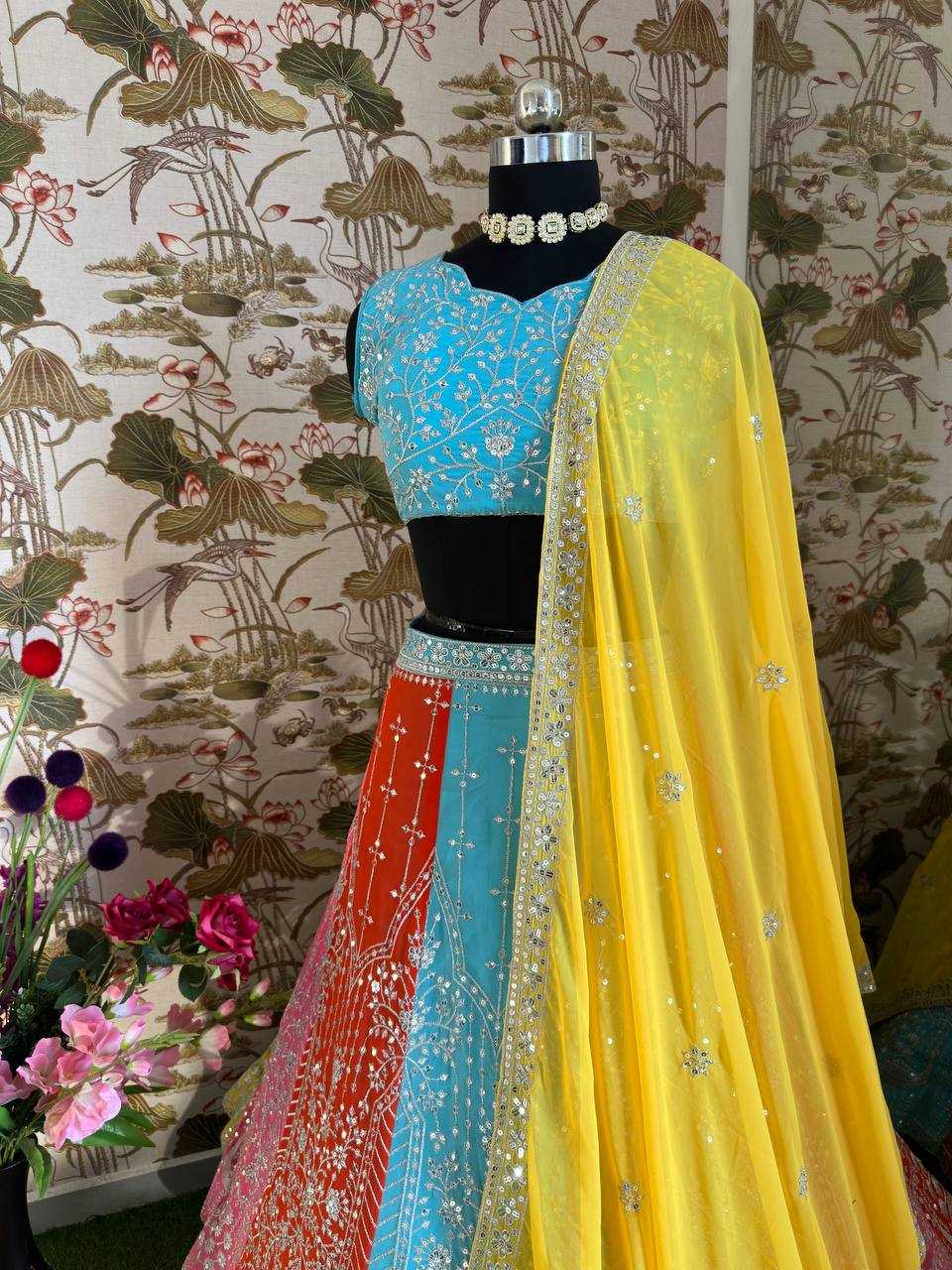 Ynf Faux Georgette KESH533 5010 Lehengas Wholesale Fancy Lehenga Embroidered Lehenga Lehenga For Haldi Sequins Lehenga Manufacturer