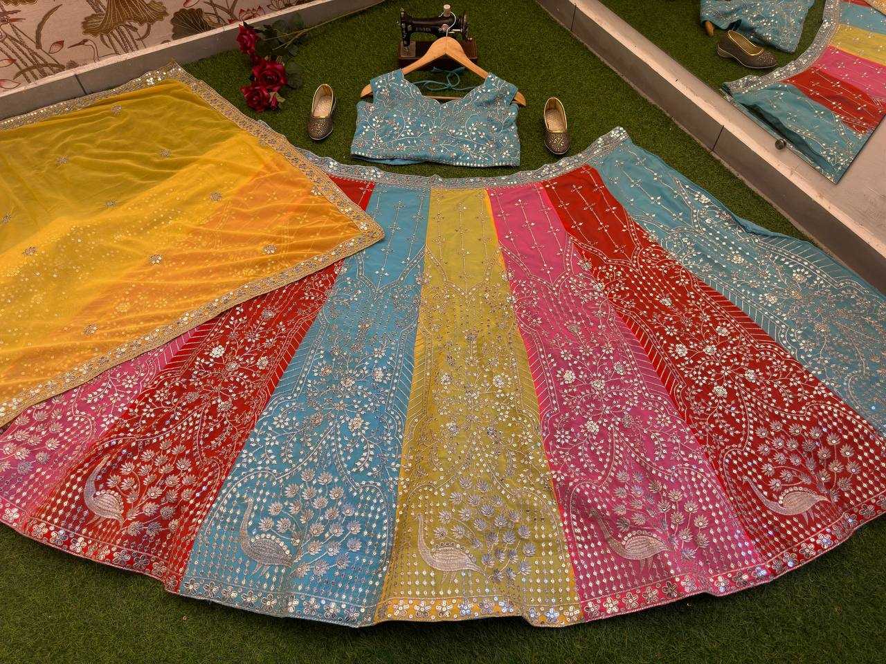 Ynf Faux Georgette KESH533 5010 Lehengas Wholesale Fancy Lehenga Embroidered Lehenga Lehenga For Haldi Sequins Lehenga Manufacturer