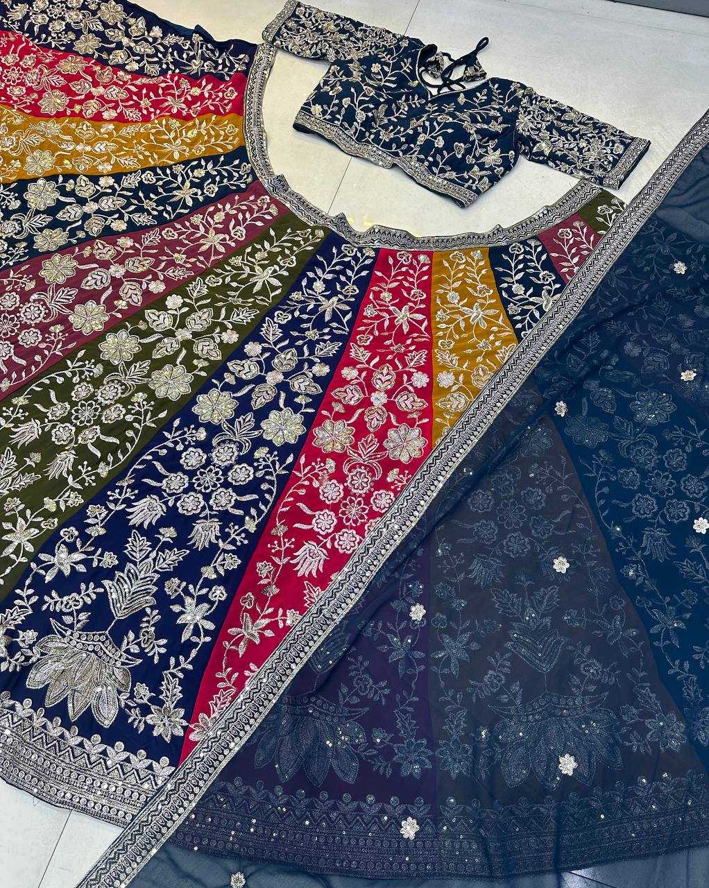 Ynf Faux Georgette KESH533 5053 Lehengas Wholesale Fancy Lehenga Embroidered Lehenga Sequins Lehenga Lehenga With Cancan Manufacturer