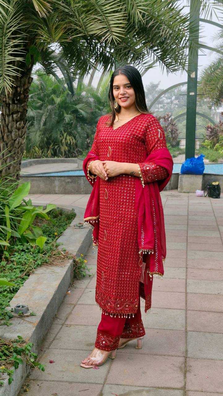 Ynf Faux Georgette KESH533 5056 Suits & Dresses Wholesale Ladies Suits Embroidery Suits Palazzo Suit Punjabi Suit Manufacturer