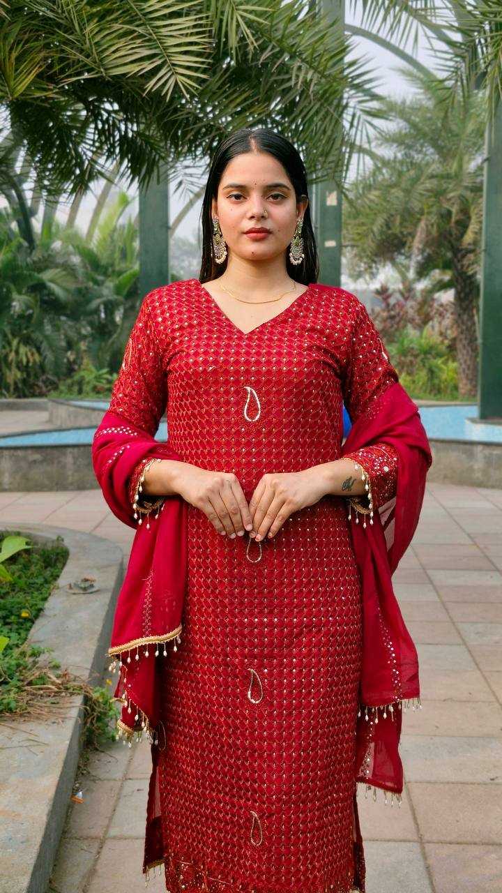 Ynf Faux Georgette KESH533 5056 Suits & Dresses Wholesale Ladies Suits Embroidery Suits Palazzo Suit Punjabi Suit Manufacturer