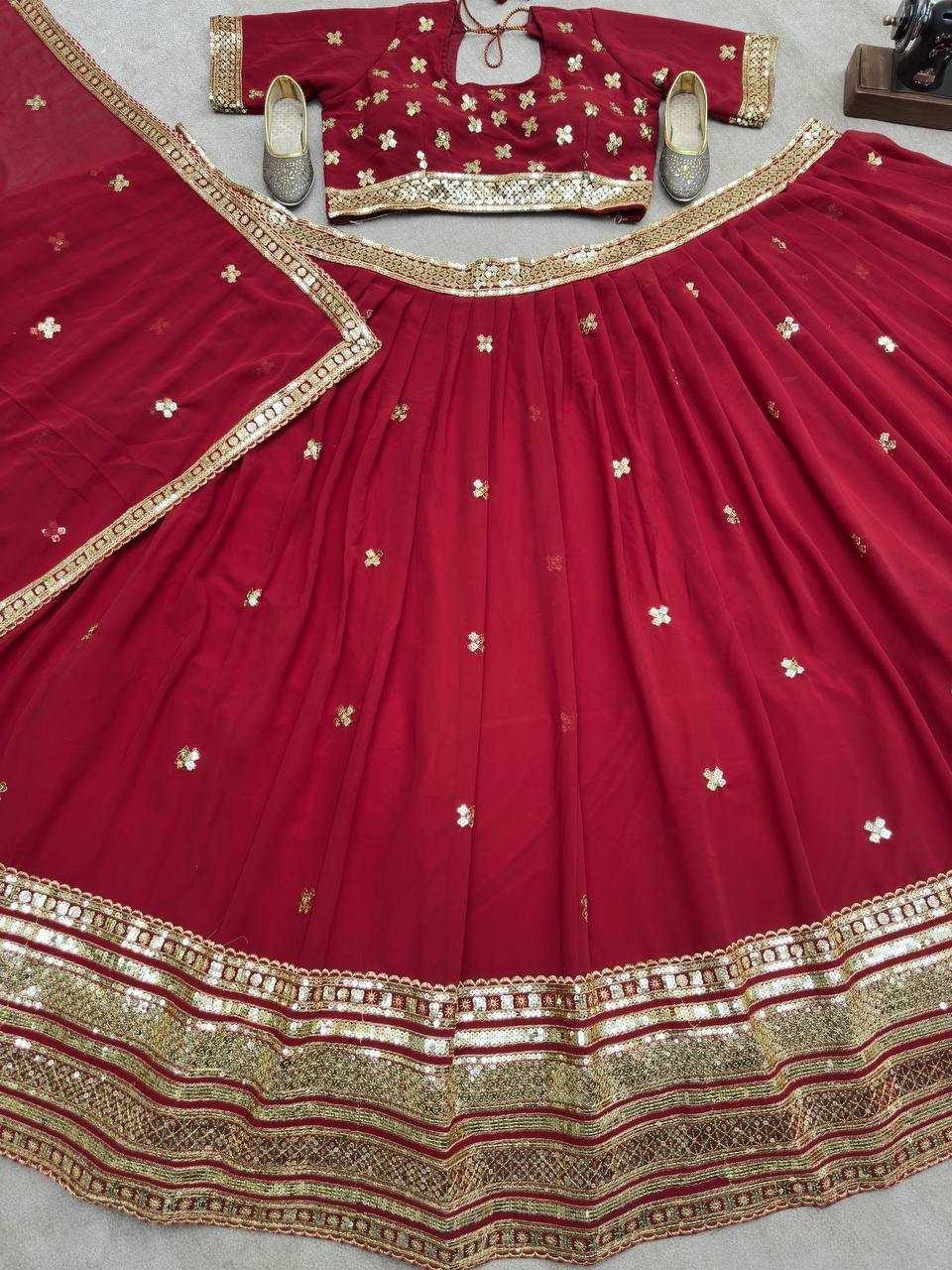 Ynf Faux Georgette KESH533 5074 Lehengas Wholesale Fancy Lehenga Bridal Lehenga Embroidered Lehenga Sequins Lehenga Manufacturer