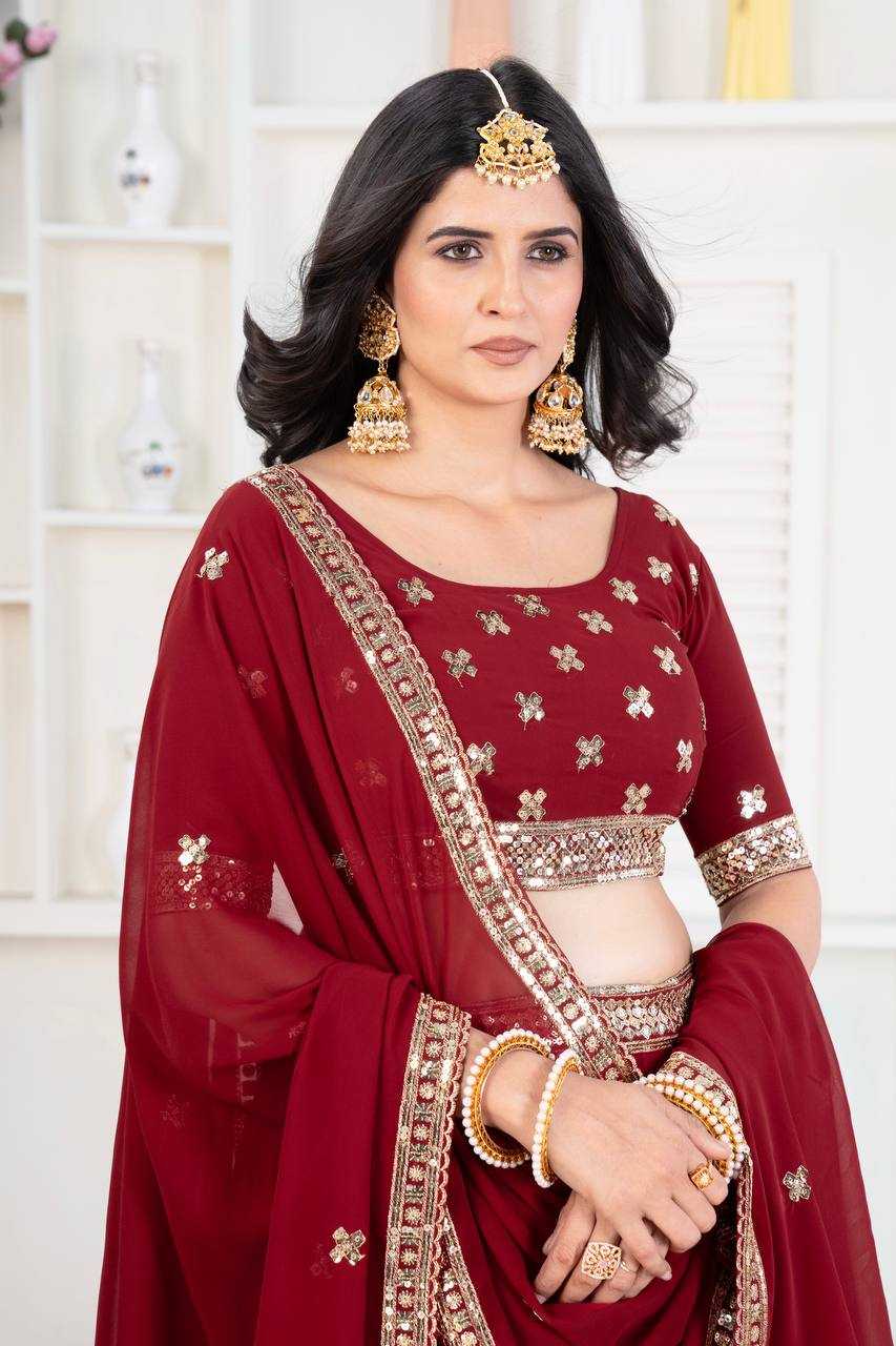 Ynf Faux Georgette KESH533 5074 Lehengas Wholesale Fancy Lehenga Bridal Lehenga Embroidered Lehenga Sequins Lehenga Manufacturer