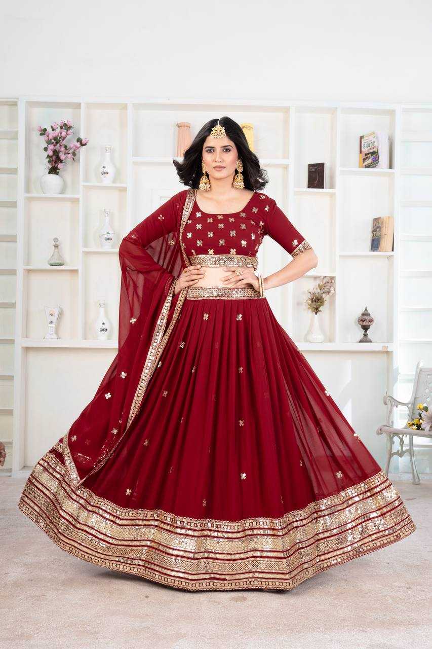 Ynf Faux Georgette KESH533 5074 Lehengas Wholesale Fancy Lehenga Bridal Lehenga Embroidered Lehenga Sequins Lehenga Manufacturer