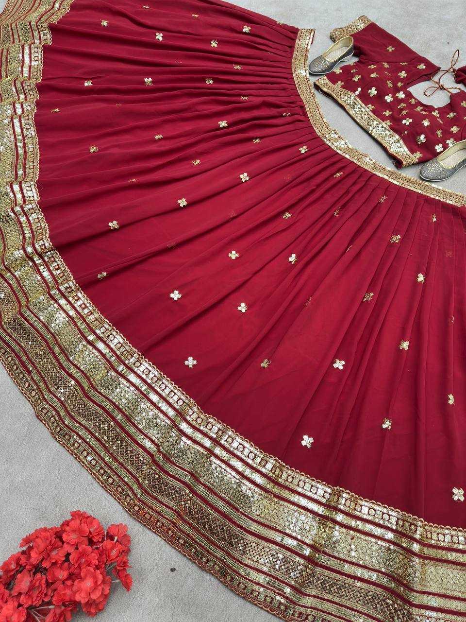 Ynf Faux Georgette KESH533 5074 Lehengas Wholesale Fancy Lehenga Bridal Lehenga Embroidered Lehenga Sequins Lehenga Manufacturer