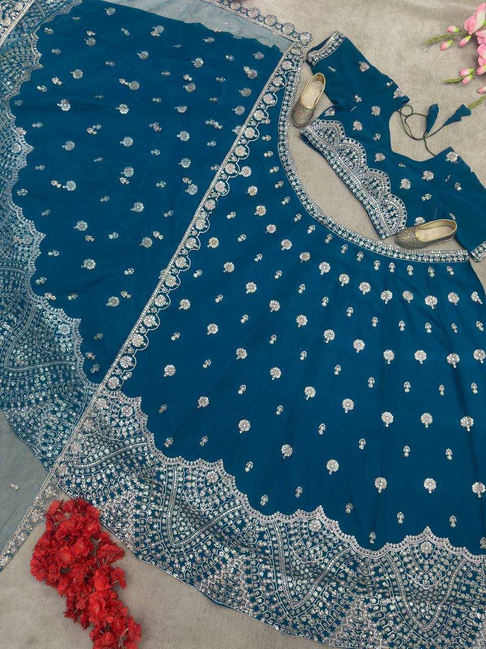Ynf Faux Georgette KESH533 5077 Lehengas Wholesale Fancy Lehenga Bridal Lehenga Embroidered Lehenga Sequins Lehenga Lehenga With Cancan Manufacturer