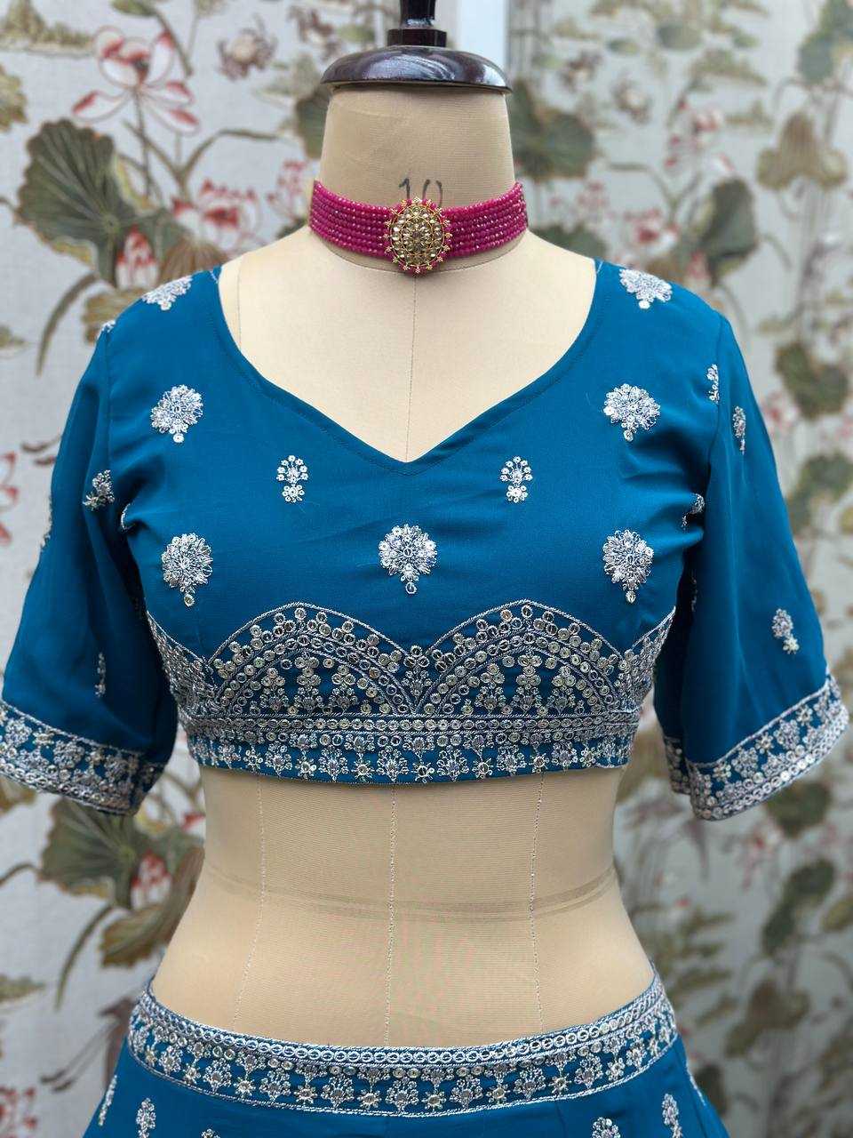 Ynf Faux Georgette KESH533 5077 Lehengas Wholesale Fancy Lehenga Bridal Lehenga Embroidered Lehenga Sequins Lehenga Lehenga With Cancan Manufacturer