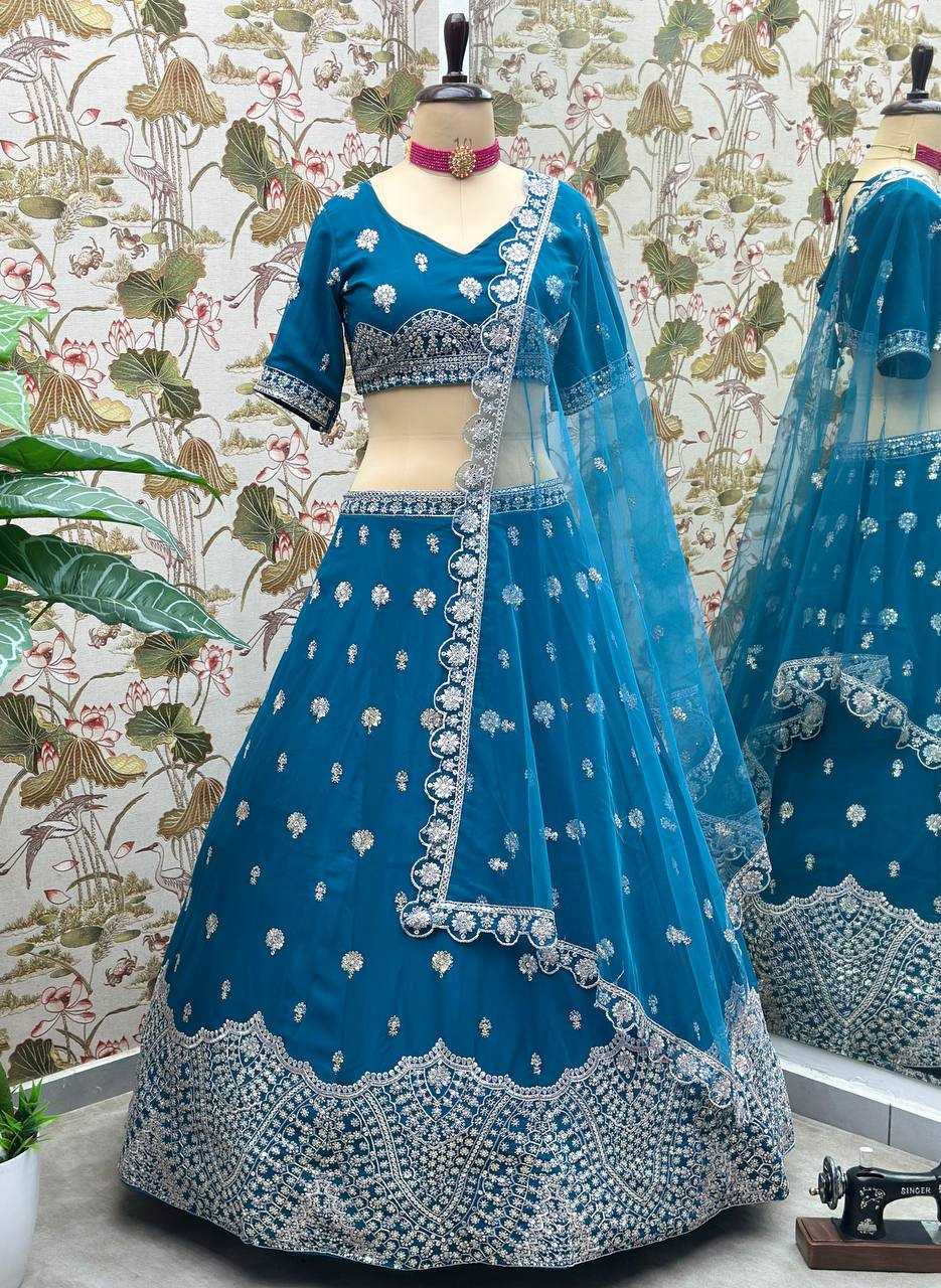 Ynf Faux Georgette KESH533 5077 Lehengas Wholesale Fancy Lehenga Bridal Lehenga Embroidered Lehenga Sequins Lehenga Lehenga With Cancan Manufacturer