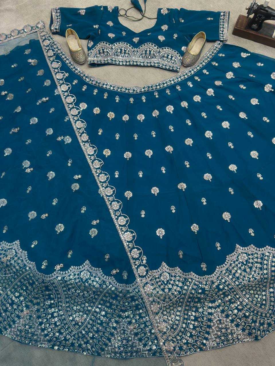 Ynf Faux Georgette KESH533 5077 Lehengas Wholesale Fancy Lehenga Bridal Lehenga Embroidered Lehenga Sequins Lehenga Lehenga With Cancan Manufacturer
