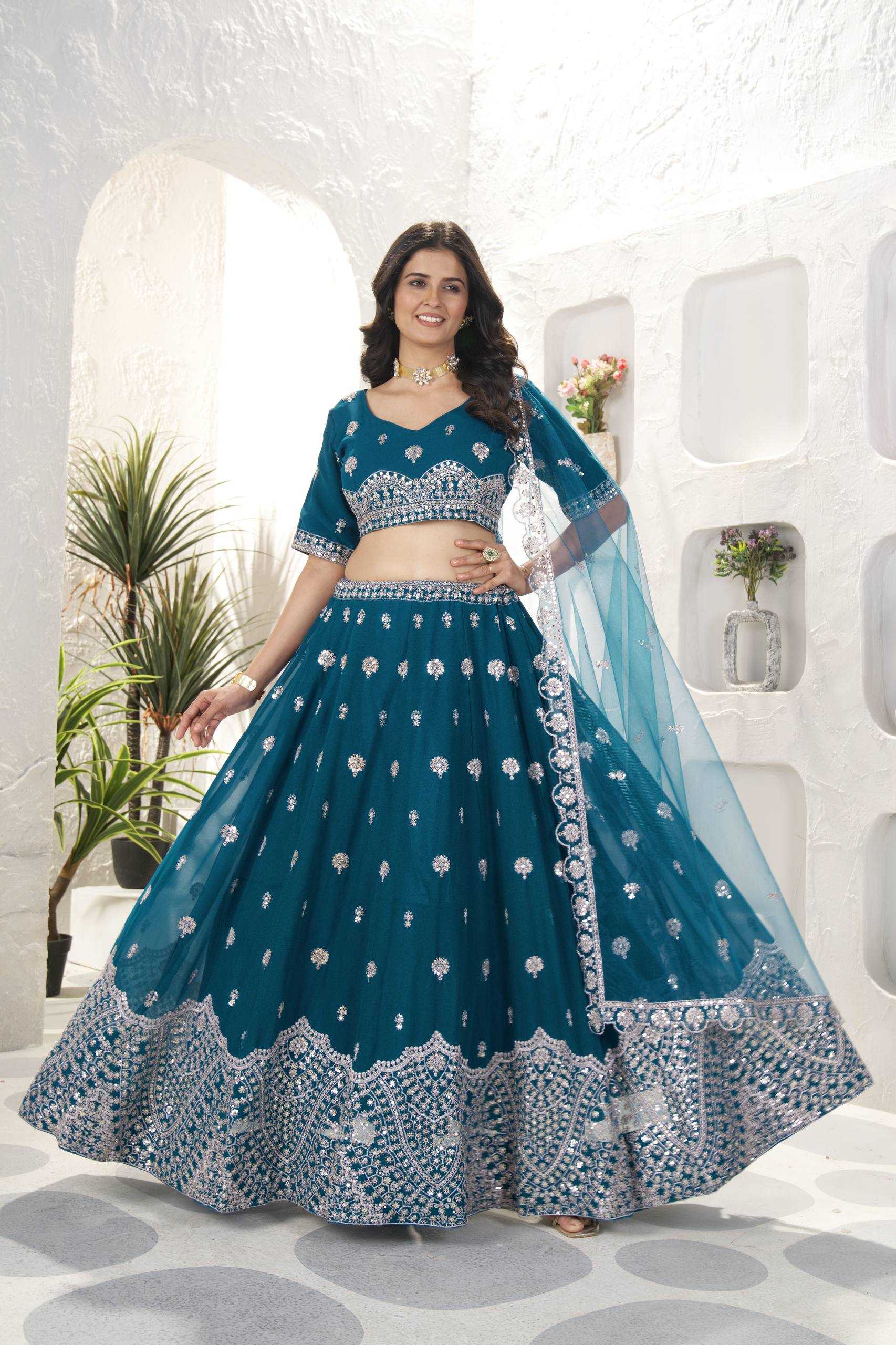 Ynf Faux Georgette KESH533 5077 Lehengas Wholesale Fancy Lehenga Bridal Lehenga Embroidered Lehenga Sequins Lehenga Lehenga With Cancan Manufacturer