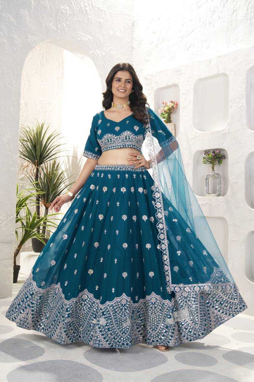 Ynf Faux Georgette KESH533 5077 Lehengas Wholesale Fancy Lehenga Bridal Lehenga Embroidered Lehenga Sequins Lehenga Lehenga With Cancan Manufacturer