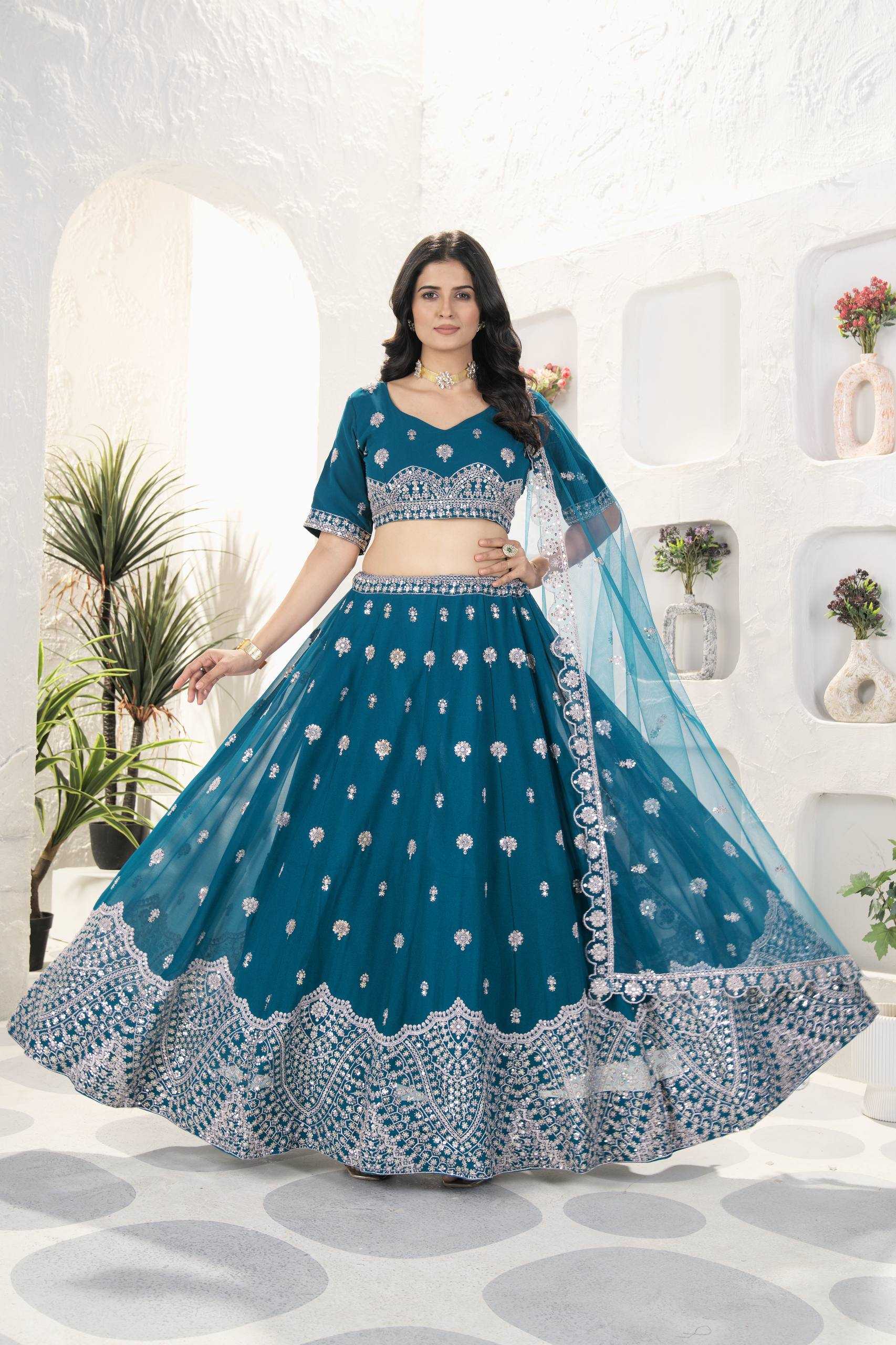 Ynf Faux Georgette KESH533 5077 Lehengas Wholesale Fancy Lehenga Bridal Lehenga Embroidered Lehenga Sequins Lehenga Lehenga With Cancan Manufacturer