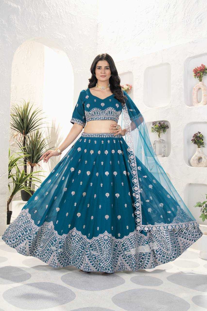 Ynf Faux Georgette KESH533 5077 Lehengas Wholesale Fancy Lehenga Bridal Lehenga Embroidered Lehenga Sequins Lehenga Lehenga With Cancan Manufacturer