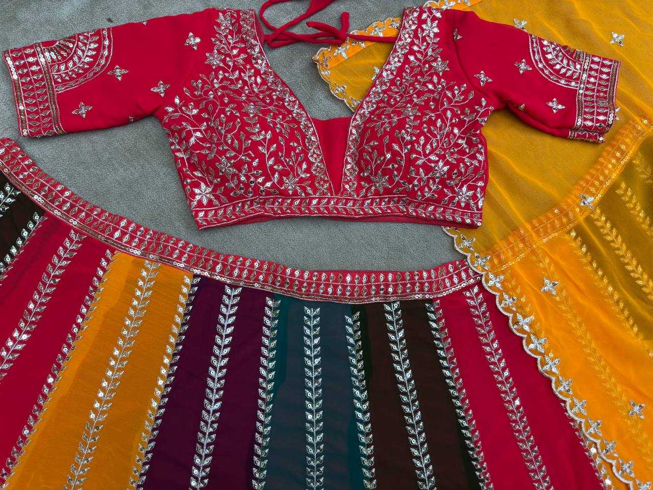 Ynf Faux Georgette KESH533 5080 Lehengas Wholesale Fancy Lehenga Embroidered Lehenga Gota Patti Lehenga Sequins Lehenga Manufacturer