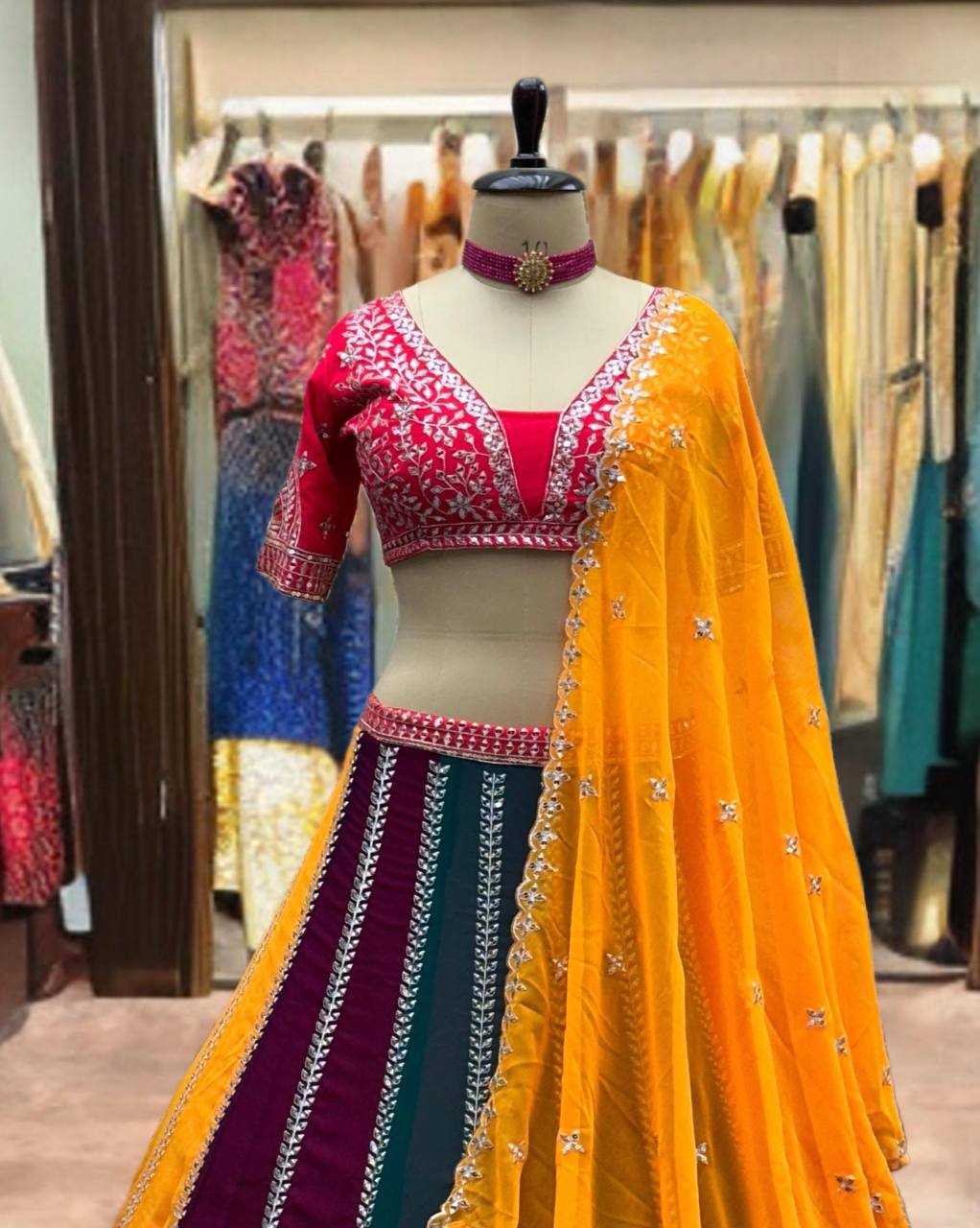 Ynf Faux Georgette KESH533 5080 Lehengas Wholesale Fancy Lehenga Embroidered Lehenga Gota Patti Lehenga Sequins Lehenga Manufacturer
