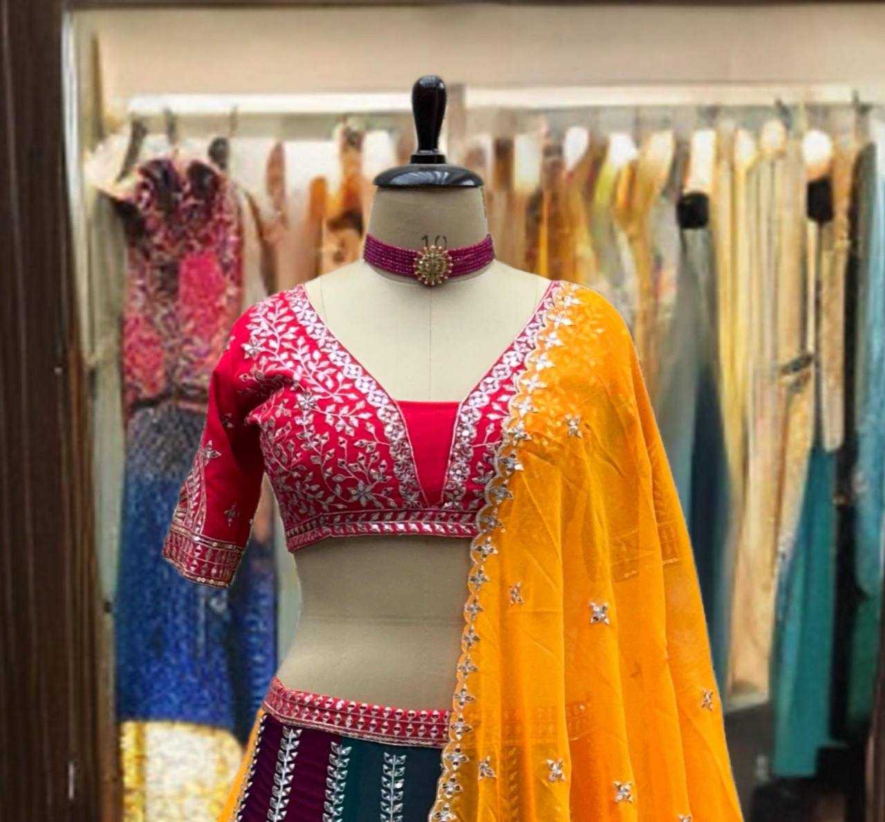 Ynf Faux Georgette KESH533 5080 Lehengas Wholesale Fancy Lehenga Embroidered Lehenga Gota Patti Lehenga Sequins Lehenga Manufacturer