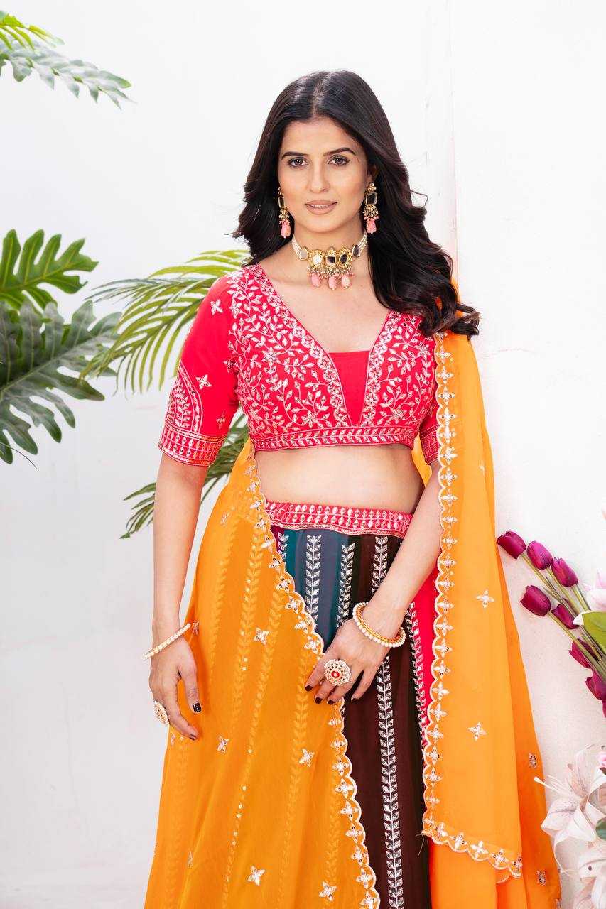 Ynf Faux Georgette KESH533 5080 Lehengas Wholesale Fancy Lehenga Embroidered Lehenga Gota Patti Lehenga Sequins Lehenga Manufacturer