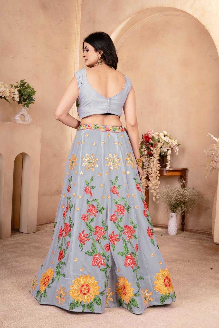 Ynf Faux Georgette KESH533 5089 Lehengas Wholesale Fancy Lehenga Embroidered Lehenga Lehenga For Haldi Sequins Lehenga Lehenga With Cancan Manufacturer