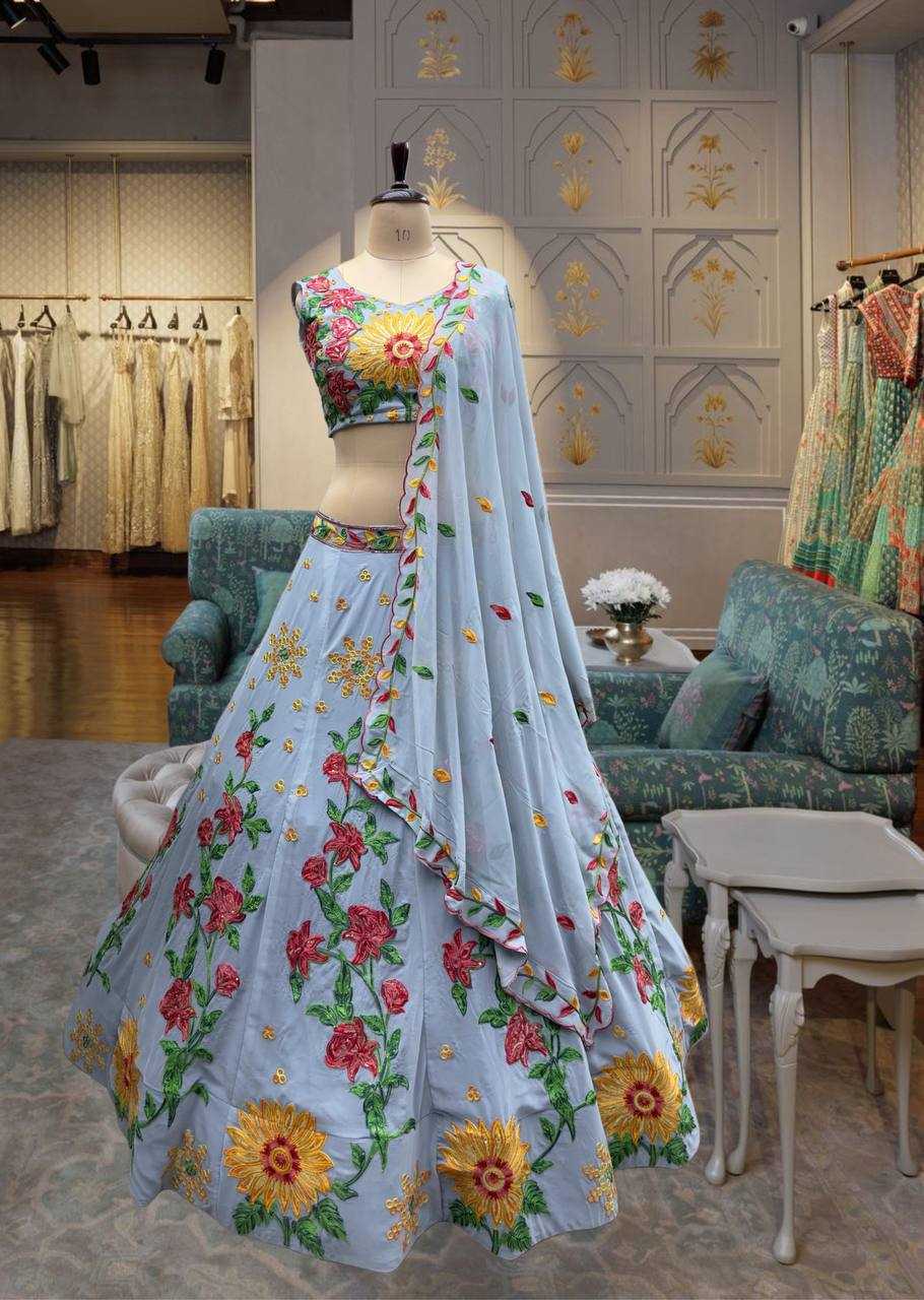 Ynf Faux Georgette KESH533 5089 Lehengas Wholesale Fancy Lehenga Embroidered Lehenga Lehenga For Haldi Sequins Lehenga Lehenga With Cancan Manufacturer