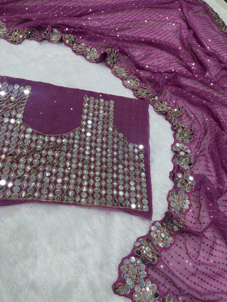 Ynf Faux Georgette KESH533 5094 Sarees Wholesale Party Wear Sarees Fancy Sarees Embroidered Sarees Lace Border Sarees Manufacturer
