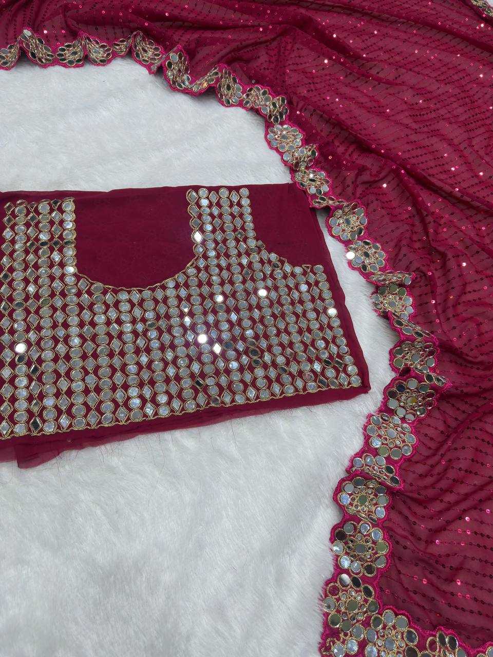 Ynf Faux Georgette KESH533 5094 Sarees Wholesale Party Wear Sarees Fancy Sarees Embroidered Sarees Lace Border Sarees Manufacturer