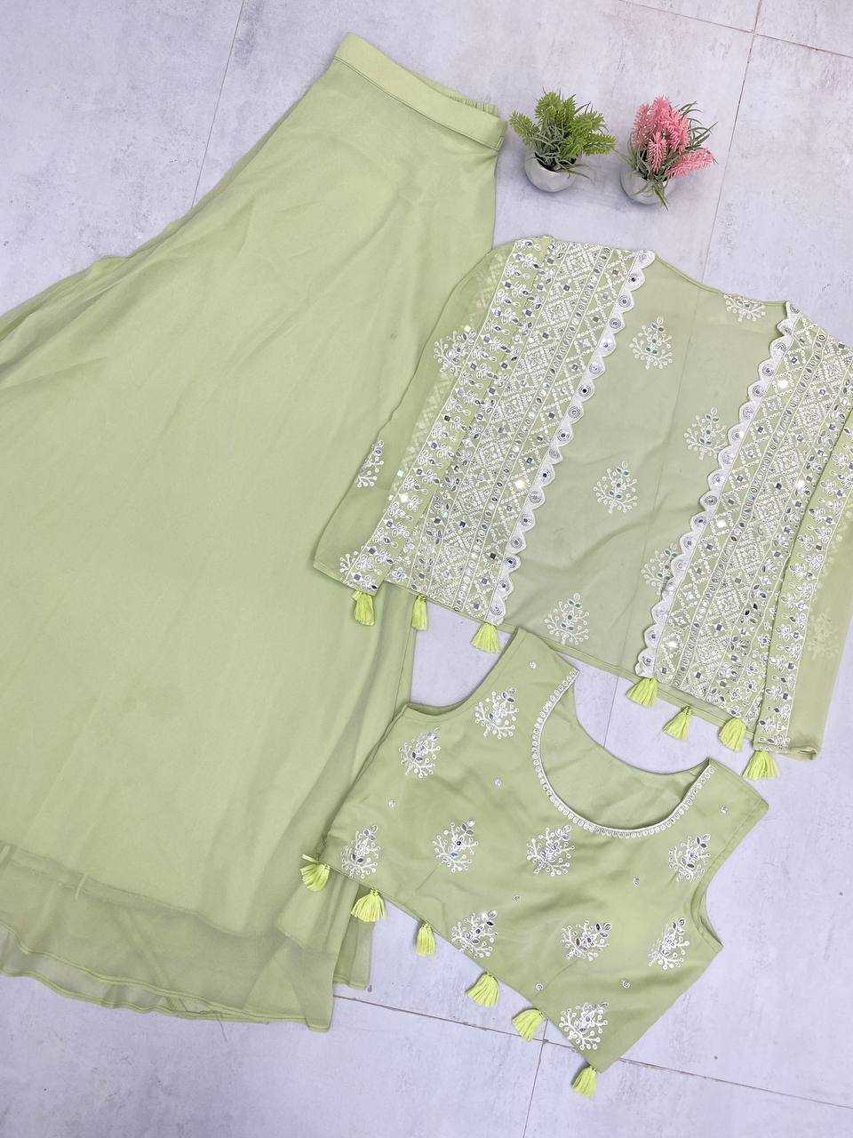 Ynf Faux Georgette RIN141 1972 Western Wears Wholesale Bottom Wear Manufacturer