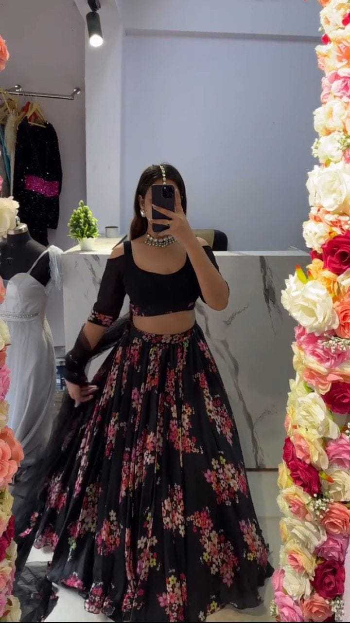 Ynf Faux Georgette RIN157 1032 Lehengas Plus Size Collections Wholesale Designer Lehenga Wedding Lehenga Georgette Lehenga Manufacturer