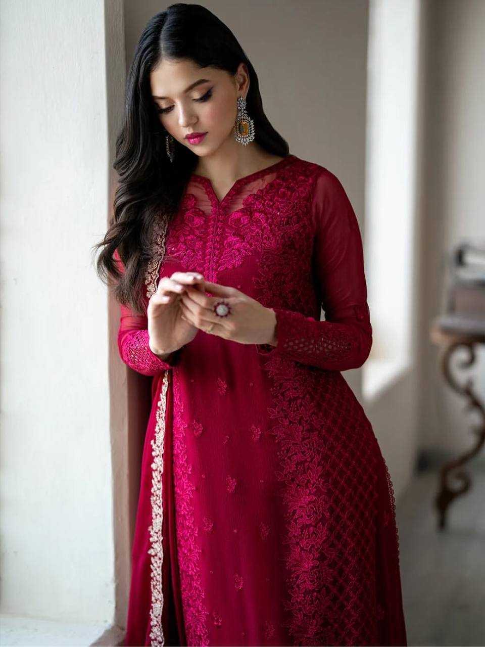 Ynf Faux Georgette RIN197 4889 524-A Suits & Dresses Wholesale Embroidery Suits Bridal Suits Designer Suits Manufacturer