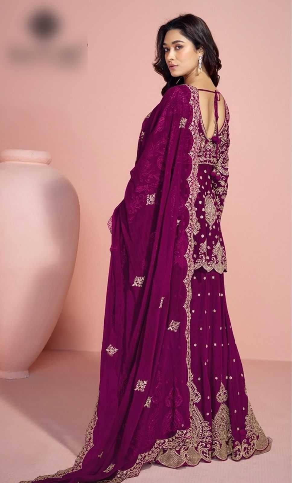 Ynf Faux Georgette RIN222 modelling Suits & Dresses Wholesale Sharara Salwar Suits Georgette Suit Designer Suits Manufacturer