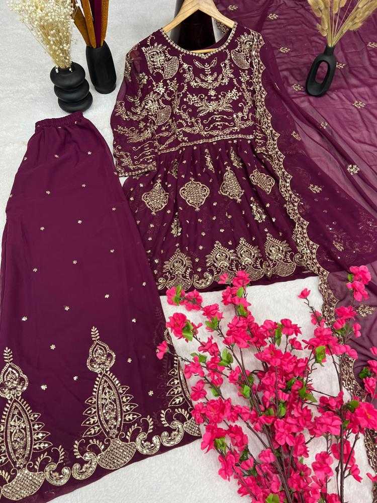 Ynf Faux Georgette RIN222 modelling Suits & Dresses Wholesale Sharara Salwar Suits Georgette Suit Designer Suits Manufacturer