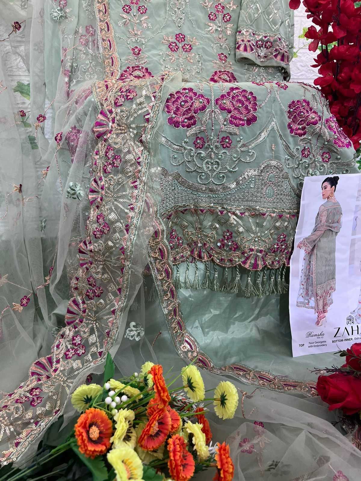 Ynf Georgette KESH444 ZAHA-10167 Suits & Dresses Wholesale Embroidery Suits Georgette Suit Party wear suits Manufacturer