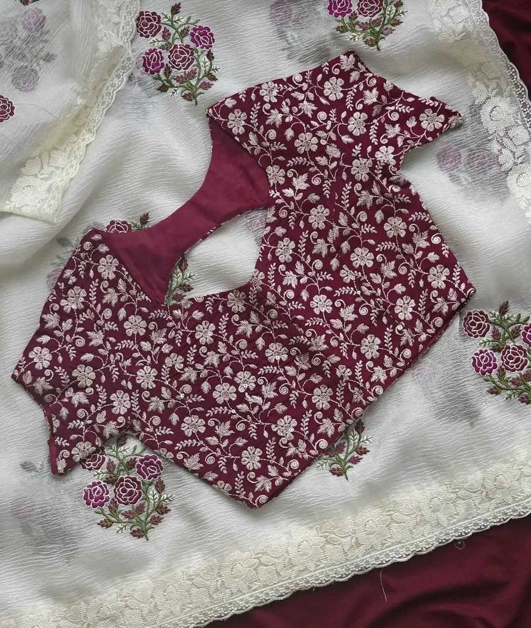 Ynf Georgette KESH487 Priority Sarees Wholesale Chiffon Sarees Embroidered Sarees Manufacturer