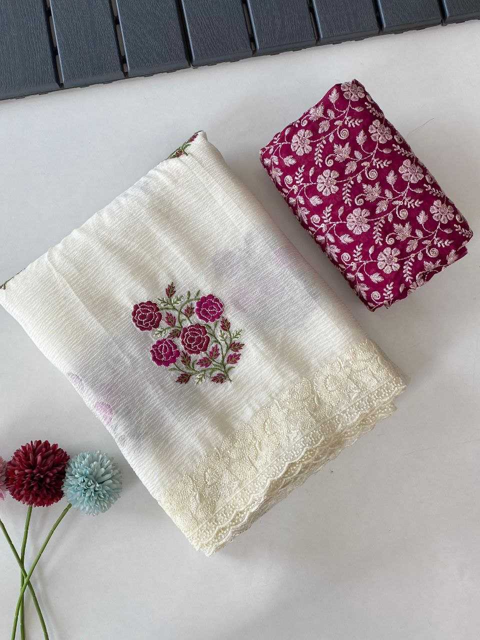 Ynf Georgette KESH487 Priority Sarees Wholesale Chiffon Sarees Embroidered Sarees Manufacturer