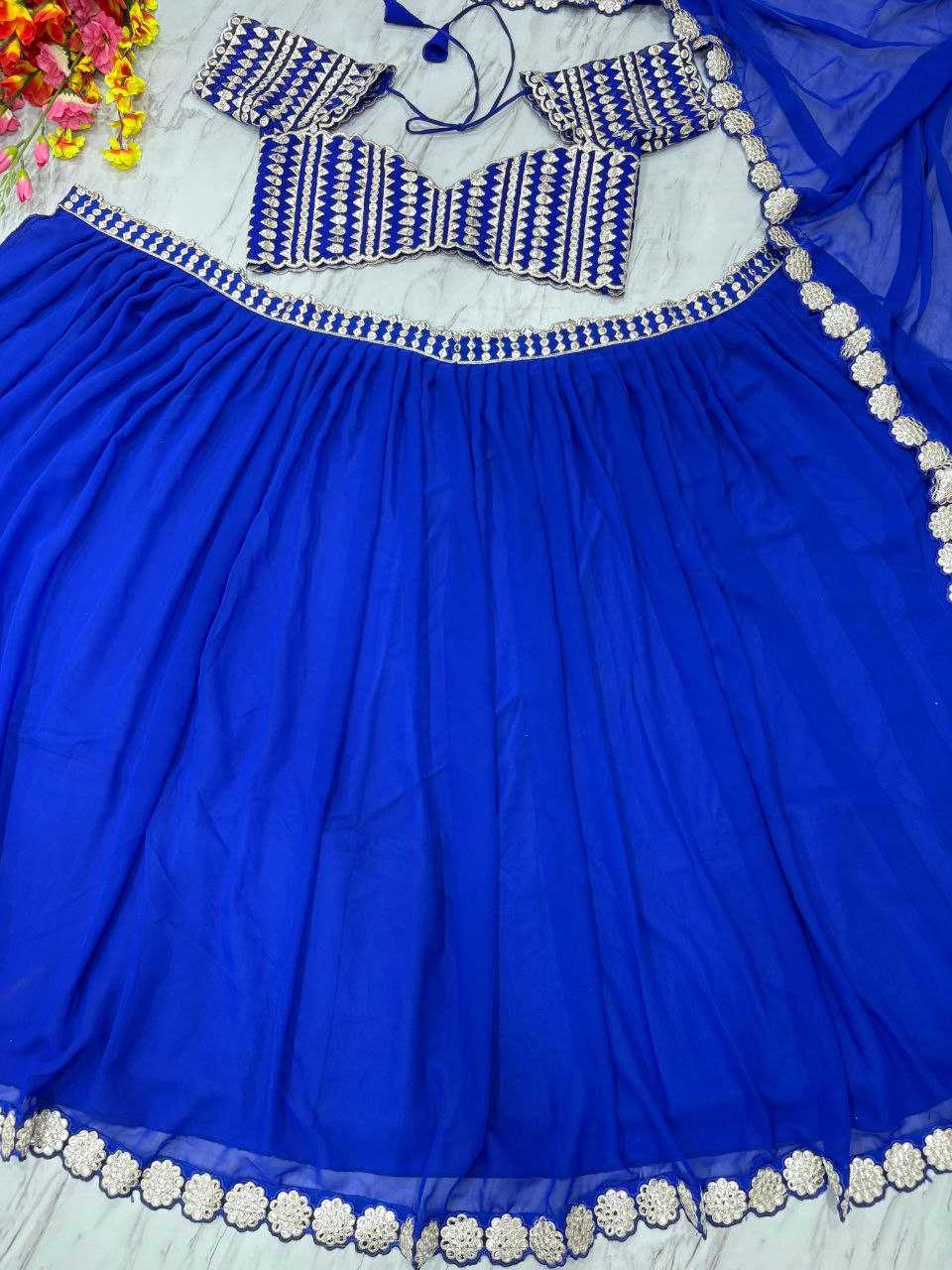 Ynf Georgette KESH508 1071 Lehengas Wholesale Fancy Lehenga Georgette Lehenga Blue Lehenga Manufacturer