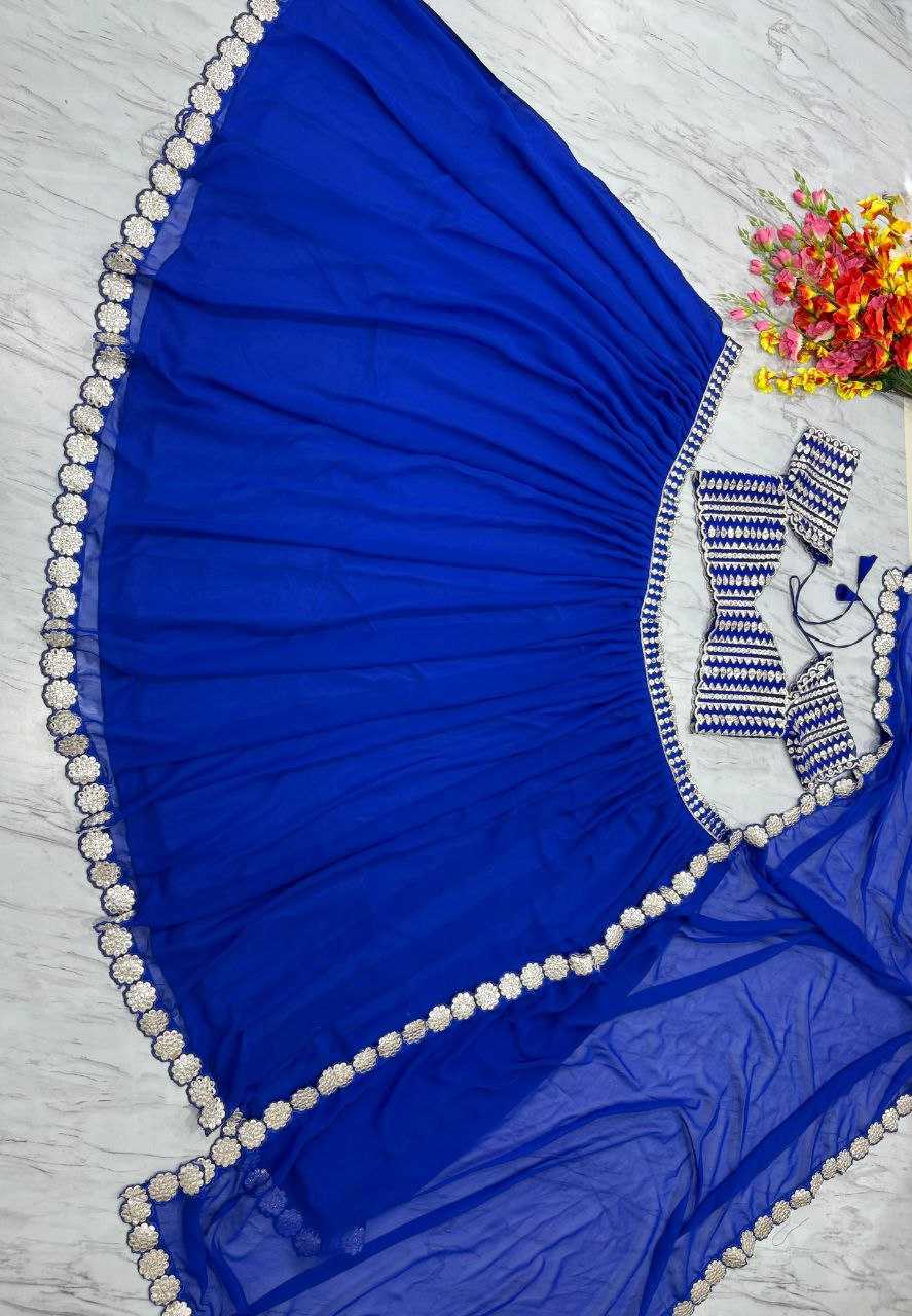 Ynf Georgette KESH508 1071 Lehengas Wholesale Fancy Lehenga Georgette Lehenga Blue Lehenga Manufacturer
