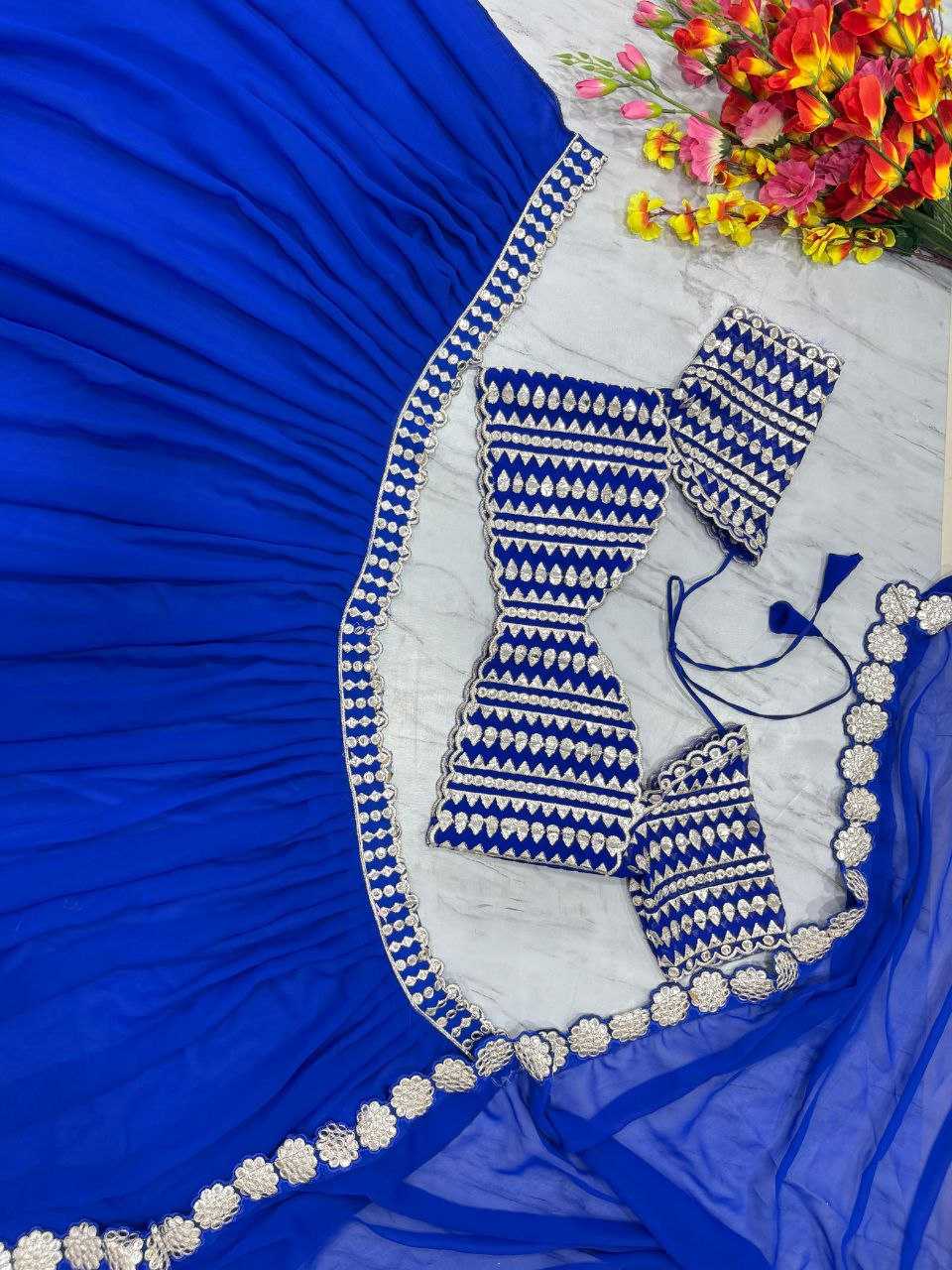 Ynf Georgette KESH508 1071 Lehengas Wholesale Fancy Lehenga Georgette Lehenga Blue Lehenga Manufacturer