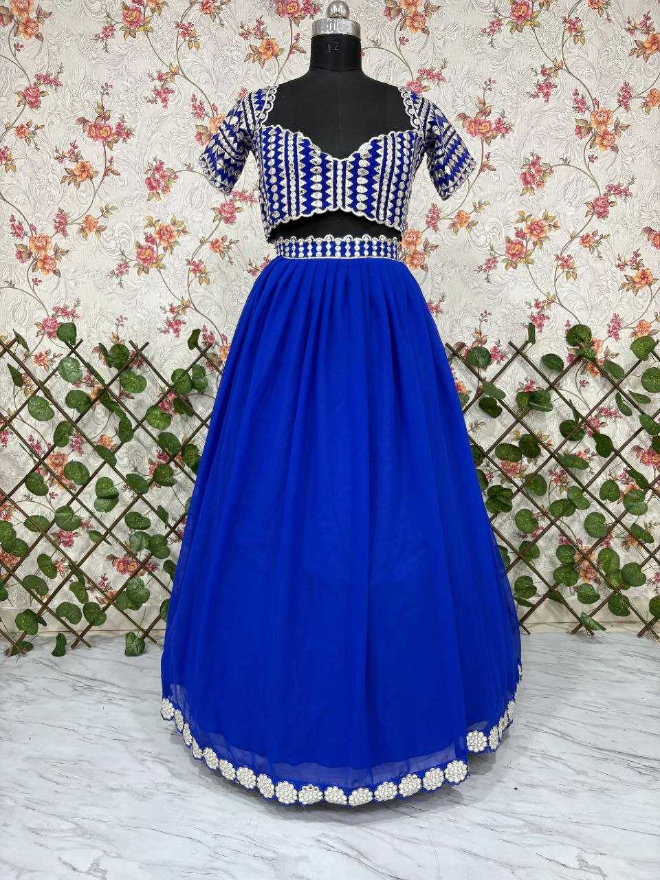 Ynf Georgette KESH508 1071 Lehengas Wholesale Fancy Lehenga Georgette Lehenga Blue Lehenga Manufacturer