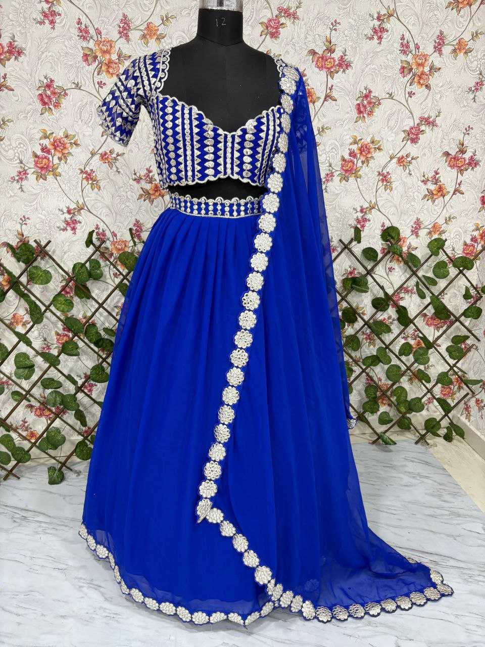 Ynf Georgette KESH508 1071 Lehengas Wholesale Fancy Lehenga Georgette Lehenga Blue Lehenga Manufacturer